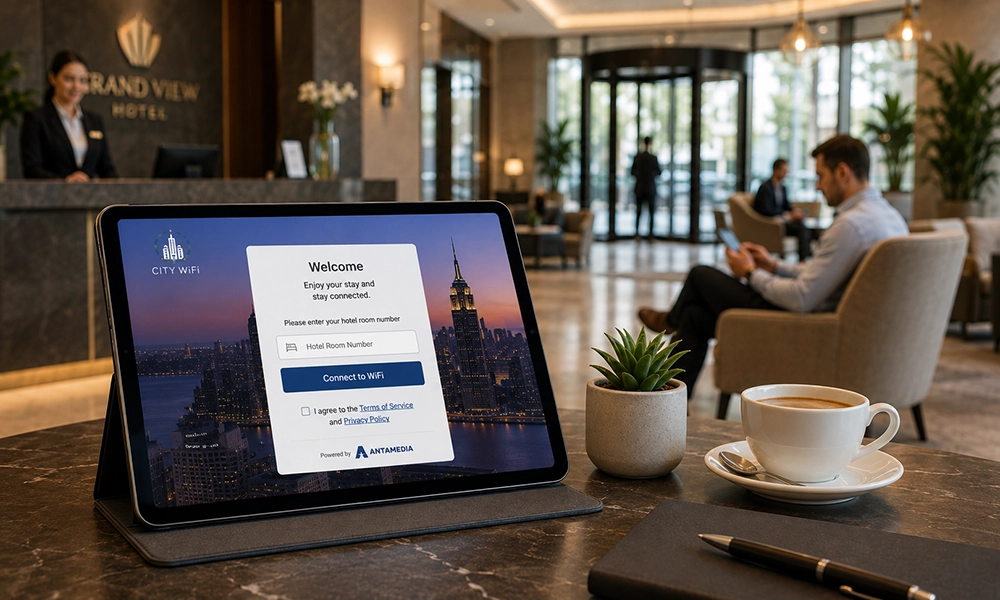Professional Guest WiFi in Hotel Lobby Professional Guest WiFi for customer engagement