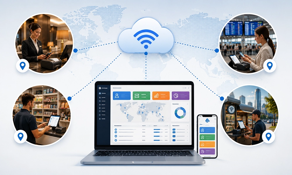 Manage WiFi Ticket Sales Across Multiple Locations WiFi ticket sales management across multiple business locations